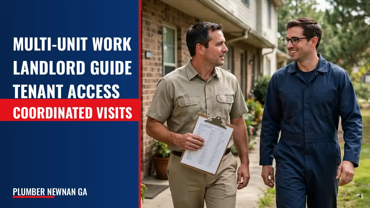 How should a landlord or property manager coordinate multi-unit work and tenant access?