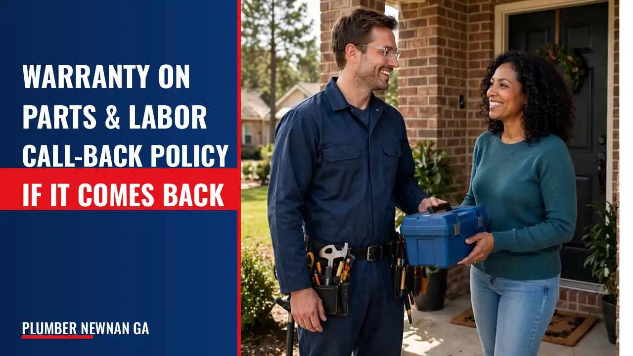 What warranty covers parts and labor, and what is the call-back policy if the problem returns?